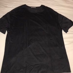 Zara black suede oversized T-shirt